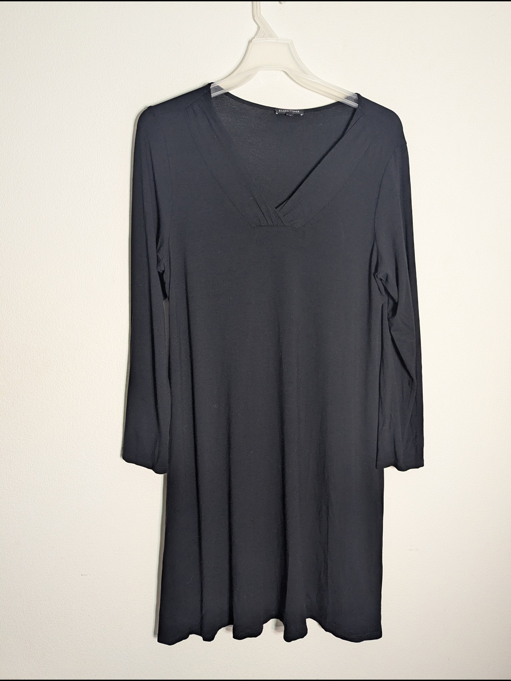 Eileen Fisher Womens Dress Quiet Luxury Minimalist Long Sleeve Neutral Black XL
